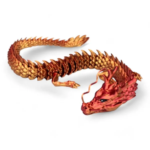 3D Printed Chinese Dragon Gold/Red Color Filament