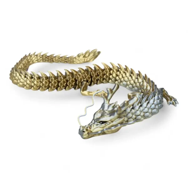3D printed Chinese Dragon Gold/Silver Colour Filament