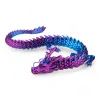 3D Printed Chinese Dragon with Whiskers in Blue and Red Colour Filament